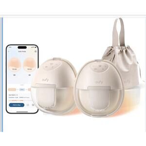 Eufy Wearable Breast Pump S1 Hands-Free Tech App Control With Cover, Used #6